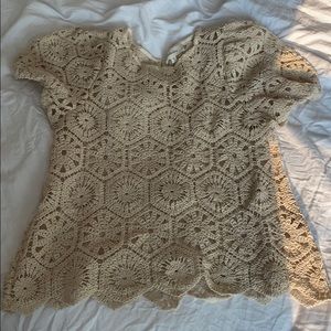 Scalloped Knit Blouse